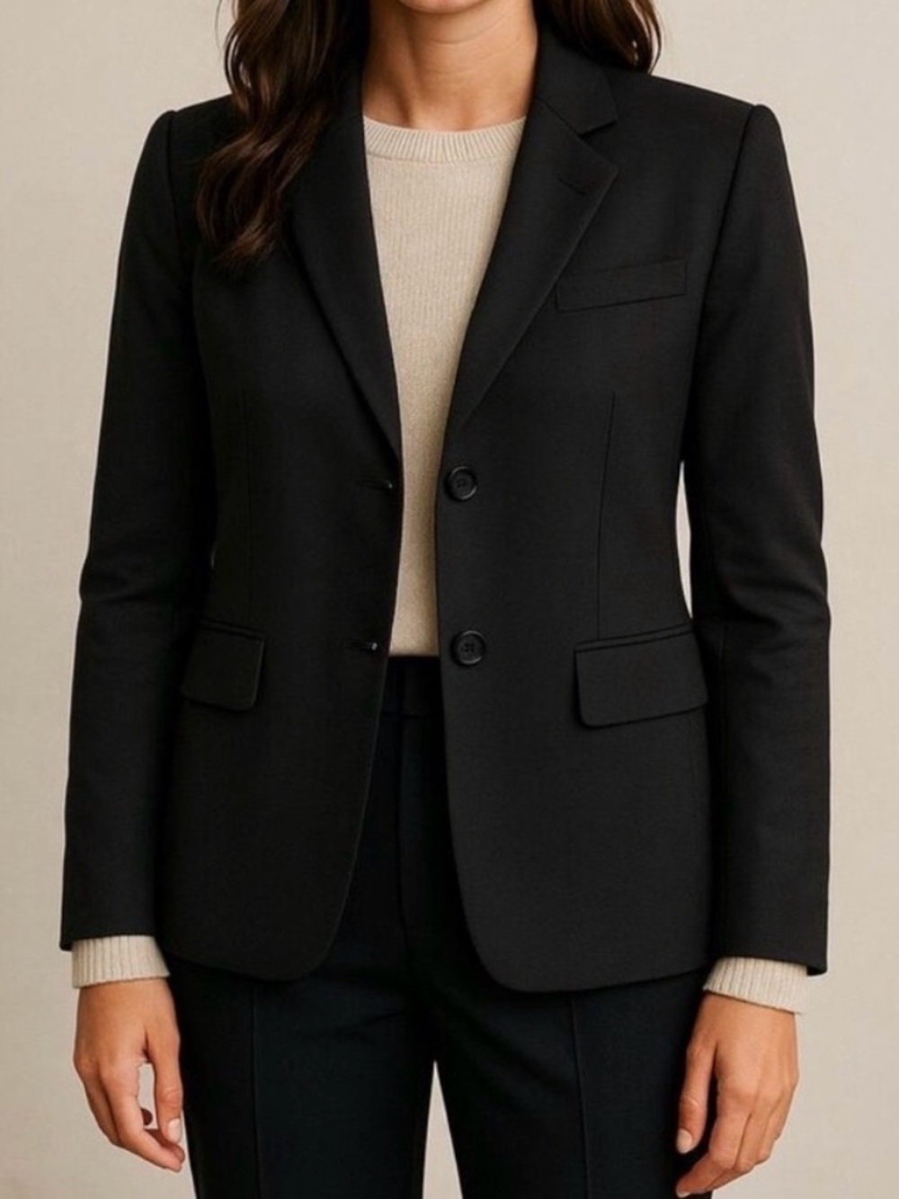 J.‎ Crew Wool 2 Button Tailored Blazer in Black Size 6 Tall